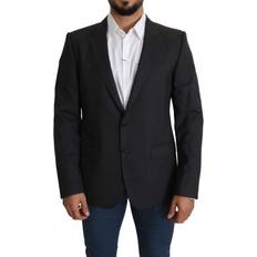 Dolce & Gabbana Herre Blazere Dolce & Gabbana Gray Wool Single Breasted Coat Blazer IT52