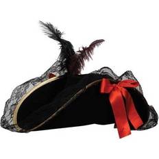 Merirosvot Hatut Wicked Costumes Deluxe fancy dress pirate hat with feather