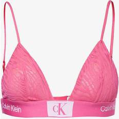 Calvin Klein Recycled Materials Bras Calvin Klein Animal Recycled Triangle Bra in Lace bright pink