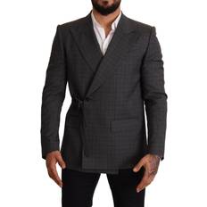 Dolce & Gabbana Gray Check Wool Slim Fit Blazer Jacket IT48