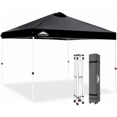 Camping pop up canopy Eagle Peak EAGLE PEAK 10x10 Pop Up Canopy,Instant Outdoor Canopy Tent, Straight Leg Pop Up fot Parties, Camping,The Beach and More Black