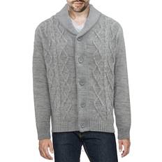 Men Cardigans XRay Men's Shawl Collar Cable Knit Cardigan Oatmeal Oatmeal