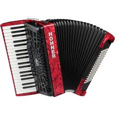 Recorders Hohner Bravo Iii 96 Accordion With Black Bellows Red