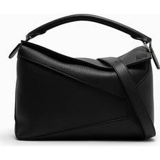 Loewe Black Puzzle Bag In Grained Leather