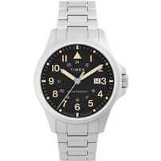 Timex Expedition North Field Solar 41mm SST Case Black SST Br hos Magasin Silver-tone