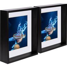 Acrylic Photo Frames Nicola Spring 5x Black 8 10 3D Deep Box Wooden with Photo Frame