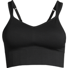 Casall Seamless Rib Padded Sports Bra Black