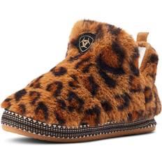 Acrylic Slippers & Sandals Ariat Women's Bootie Slipper Fleece in Fuzzy Leopard Cotton, Width, X-Large, Fuzzy Leopard