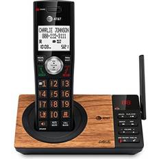 AT&T AT&T CL82167 DECT 6.0 Expandable Cordless Phone for Home with Answering Machine, Call Blocking, Caller ID Announcer, Intercom and Long Range, Black & Wood Grain Finish