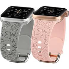 Wearables 2 Pack Flower Engraved Sport Strap