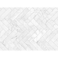 Wallpapers MuralsPrint White Marble Brick wall Removable Wallpaper 24'' inch x 10'ft White