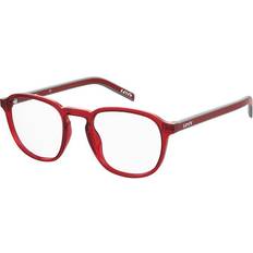 Glasses & Reading Glasses Levi's LV 1024 Round Prescription Eyeglass Frames, Red/Demo 50mm, 20mm