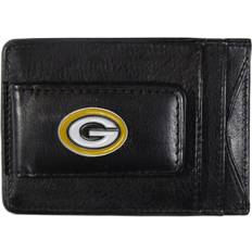 Green Card Cases Siskiyou Green Bay Packers Leather Cash & Card Holder - Black - Green Bay Packers