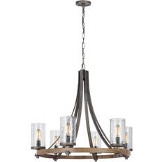 Elstead Lighting Angelo Kronleuchter Verwitterte Eiche Schiefergrau 6xE27 IP20 772 mm Dimmbar Lámpara Colgante 77.2cm