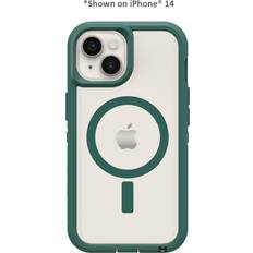 OtterBox Schutzhülle für iPhone 15 Pro Max nur Defender Series XT Clear Case – Velvet Evergreen transparent bildschirmlos, robust, rastet an MagSafe mit Schlüsselband