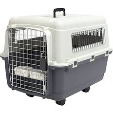 SportPet Plastic Kennels Rolling Plastic Wire Door Travel Dog Crate CM-2001-CS01