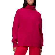 Pink - Roll Neck Jumpers Whistles Ribbed Turtleneck Sweater