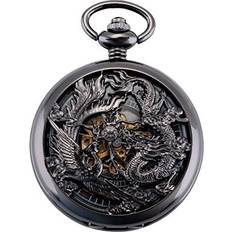 Relojes de bolsillo ManChDa Antiguo Negro Hunter Números HBH065
