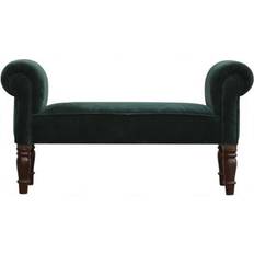 Green Settee Benches Artisan Emerald Velvet Settee Bench