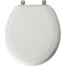 44BN 000 White Round Wood Toilet Seat