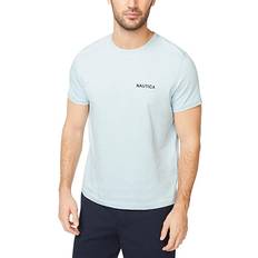 Nautica Kortärmad T-shirt med rund hals för män, Bay Blue Solid