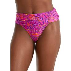 Women Swimming Trunks Pour Moi Bermuda Fold Over Brief Multi, Multi, 10, Women Print