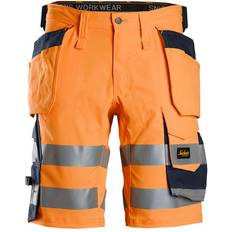 Clothing Snickers Workwear High-Vis Class 1 Stretch Shorts - High Vis Orange/Black