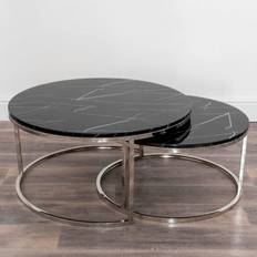 Native Native & Lifestyle Black Stone Nest Of 2 Coffee Table