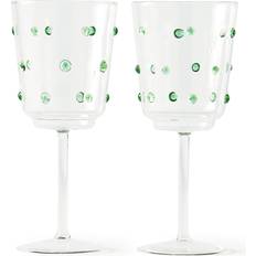 Verde Copas de Vino Pols Potten Nob Weinglas H 20 cm 2er Set - Olivgrün H 20 cm x Ø 8,5 cm/350 ml Copa de Vino 2pcs