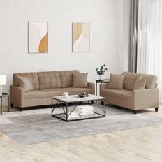 Møbler vidaXL 2 cappuccinofarvet Sofa