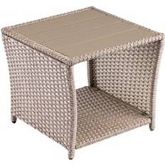Synthetic Rattan Outdoor Side Tables Deuba Polyrattan Garden Cream Outdoor Side Table