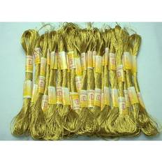 Gold Yarn New ThreadNanny 24 Gold Skeins 100% Cotton Metallic Thread for Hand Embroidery