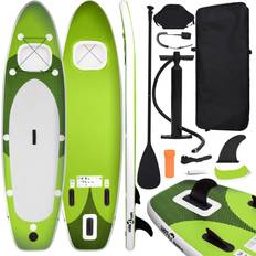 Zwem- en watersporten vidaXL Stand Up Paddleboardset opblaasbaar 300x76x10 groen