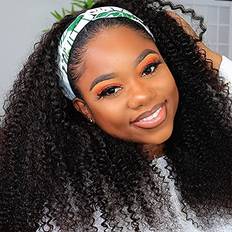 Eooma Curly Headband Wig Human Hair Wigs Gel