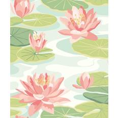 Wallpapers Ohpopsi Waterlily Duck Egg & Coral IKA50102W