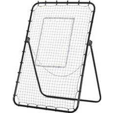 Black Football Training Equipment Homcom Foldable Football Rebounder Net, Football Goal Training Aid Soccer Kickback Target Zone Goal Play Adjustable Angles for Kids & Adult Black