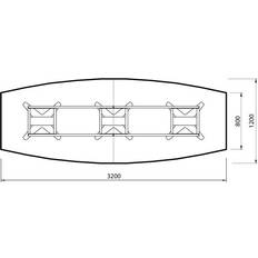 Grå Bordplater Ergoff konferencebord bådformet 320x120cm Bordplade 200x120cm