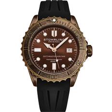 Stührling Original swiss automatic depthmaster 1003 diver rubber 20 atm brown