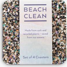 Plastic Coasters Liga Beach Clean Cork Square Coaster 4pcs