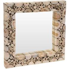 Chêne Miroirs sur Pied Excellent CB Large Teak Wood Split Floor Mirror