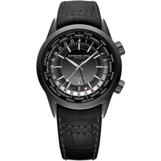 Raymond Weil Watches Raymond Weil Freelancer Sterling Silver & Alligator-Effect Leather Black Black one-size