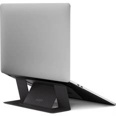 MOFT Invisible Laptop Stand for Laptops Without Bottom Vents, Lightweight Adhesive 2-Height Repositionable Residue-Free Laptop Desk Table Stand, Up to 16 inch, Load-Bearing 5 kg Black