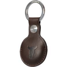 Leather AirTag Keyring Dark Brown