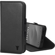 Torro iPhone 15 Leather Wallet Case with Stand Function Black