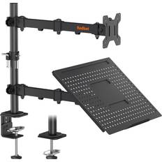 Vesa arm Redbat and Stand for 13-32 LCD LED Screens, Adjustable Monitor Mount with Laptop Tray Up to 16 inch /Notebook, Arm VESA 75/100mm, 2 Mounting Options