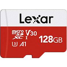 LEXAR Lexar 128GB Micro SD Card, microSDXC UHS-I Flash Memory Card with Adapter Up to 100MB/s, A1, U3, Class10, V30, High Speed TF Card