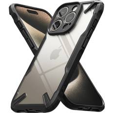 Black Bumpers Rearth Ringke Fusion-X [Anti-Scratch Dual Coating] Compatible with iPhone 15 Pro Max Case Augmented Bumper Clear Hard Back Heavy Duty Shockproof Advanced Protective Cover Black