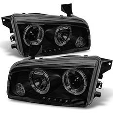 Dodge Vehicle Lights Akkon Fits 2006-2010 Dodge Charger Dual Halo Ring DRL Left+Right