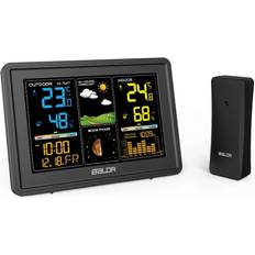 Baldr Weather Station & Thermometer with Sensor Atomic Alarm Clock Moon Phase Display Barometric