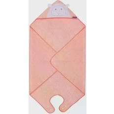 Clevamama Lily the Lamb Bamboo Apron Baby Bath Towel-Coral 3509